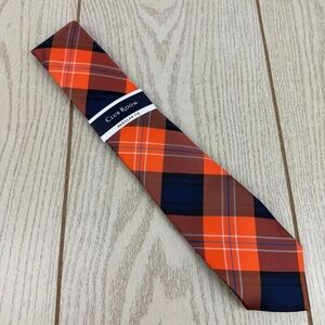 694 Club Room Men's Tie Sawyer Plaid 800 Orange $55 Polyester